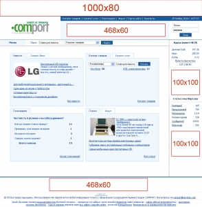 Баннерная сетка портала COMPORT